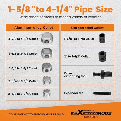 maXpeedingrods Hydraulic Exhaust Pipe Expander 1-5/8" to 4-1/4", Manual Hydraulic Pipe Stretcher Tool Kit, with 10 Ton Hydraulic Pump, Replace# 78835,17350 in Saudi Arabia