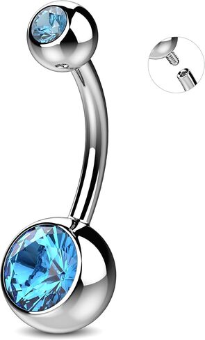 316LVM Surgical Steel Belly Button Ring 14g - خواتم زر الفولاذ المقاوم للصدأ المصنوعة من الفولاذ المقاوم للصدأ للنساء - نساء لطيف مثير البطن البطن البطن السرة. in Kuwait