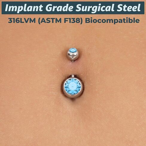 316LVM Surgical Steel Belly Button Ring 14g - خواتم زر الفولاذ المقاوم للصدأ المصنوعة من الفولاذ المقاوم للصدأ للنساء - نساء لطيف مثير البطن البطن البطن السرة. in Kuwait