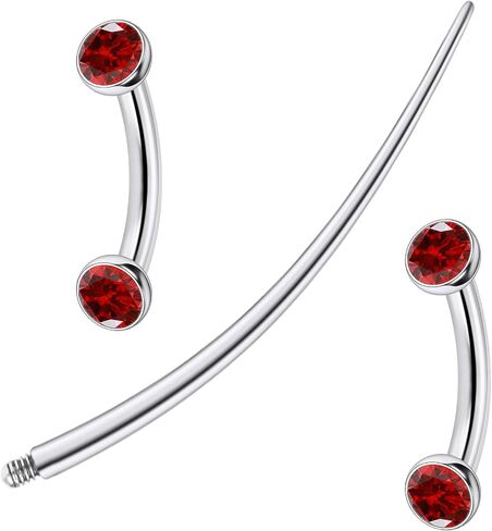 F136 Titanium 16g 6/8/10mm Eyebrow/Rook/Snug/Vertical-Labret/VCH/Snake-Eyes/Anti-Tragus/Christina/Daith/Belly-Button/Bridge/Hood/Surface Curved Barbell Piercing Jewelry for Women Men in Saudi Arabia