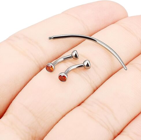 F136 Titanium 16g 6/8/10mm Eyebrow/Rook/Snug/Vertical-Labret/VCH/Snake-Eyes/Anti-Tragus/Christina/Daith/Belly-Button/Bridge/Hood/Surface Curved Barbell Piercing Jewelry for Women Men in Saudi Arabia