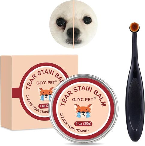 Natural Pet Tear Stain Remover Balm with Professional Brush – Safe, Gentle & Effective Eye Care for Dogs & Cats, Removes Tear Stains, Reduces Redness, Protects Sensitive Eyes, 1 oz in Kuwait