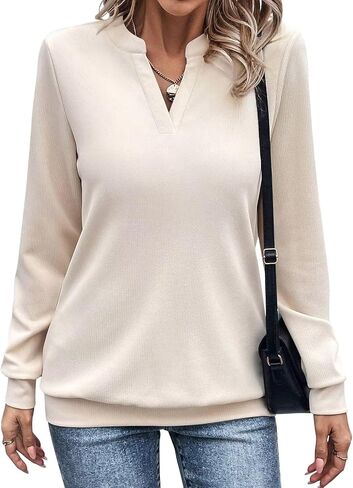 eadinve womens v الرقبة الأكمام طويلة الأكمام ذات الأكمام الخفيفة الوزن pullover لطيف الأزياء لطيف السقوط ملابس تونك قمم 2025 in Saudi Arabia