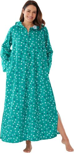Dreams & Co. Plus Size Long Hooded Fleece Sweatshirt Robe in Saudi Arabia