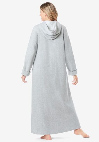 Dreams & Co. Plus Size Long Hooded Fleece Sweatshirt Robe in Saudi Arabia