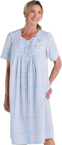 Miss Elaine Women's Seersucker ShortSleeve Short Robe in Kuwait