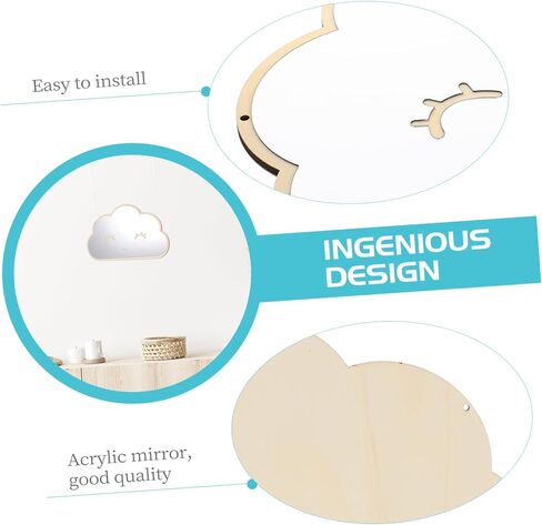 ERINGOGO Crylic Mirror Ornament Cloud Nursery Decor Boys and Girls Acrylic Mirror Living Room Dec in Saudi Arabia
