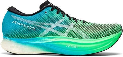 ASICS Unisex METASPEED Edge+ Running Shoes, 9.5, Sky/Hazard Green in Saudi Arabia