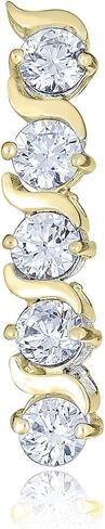 AVORA 10K Gold Simulated Diamond CZ Linear Belly Button Ring Body Jewelry (14 Gauge) in Saudi Arabia