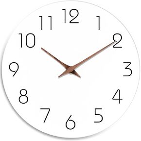 Mosewa Wall Clock 14 Inch Wall Clocks Battery Operated Silent Non-Ticking, Simple Modern Wood Clock Decorative for Bedroom, Living Room, Kitchen, Home Office (Gray) in Saudi Arabia