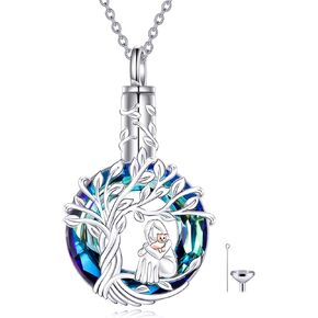 TOUPOP Cat Cremation Jewelry for Ashes Sterling Silver Cat Moon Urn Necklace that Hold Human Pet Ashes Memorial Keepsake Jewelry Gifts for Women Girls in Kuwait