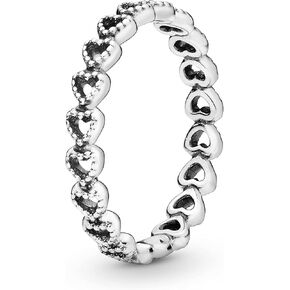 PANDORA Linked Love Ring, Sterling Silver, Size 9 in Saudi Arabia