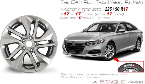 جديد 17 × 7.5 بوصة 17 "عجلة سبيكة لعام 2018-2021 هوندا أكورد | تصميم OEM | إنهاء الفضة | مواصفات السيارة الأمامية أو الخلفية على غرار المصنع | in Saudi Arabia