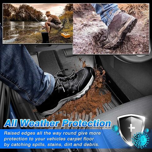 Cartist Custom Fit for Floor Mats 2015-2022 Chevy Colorado Crew Cab/GMC Canyon Crew Cab TPO Odorless High Edge Floor Liners 1nd&2nd Row Carpet Protectotion in Saudi Arabia