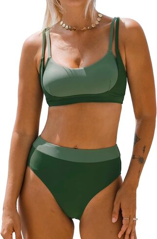 Cupshe Women's Bikini مجموعات سكوب أشرطة قابلة للتعديل in Saudi Arabia