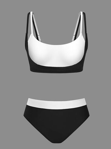 Cupshe Women's Bikini مجموعات سكوب أشرطة قابلة للتعديل in Kuwait