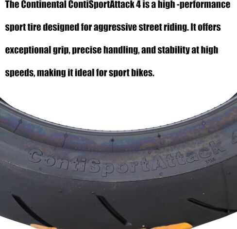 Continental Contisportattack 4 200/55ZR17 إطار الدراجات النارية الرياضية الخلفية - أقصى قبضة ، معالجة ضوئية ، ودقة توجيه رائعة 200/55-17 in Kuwait