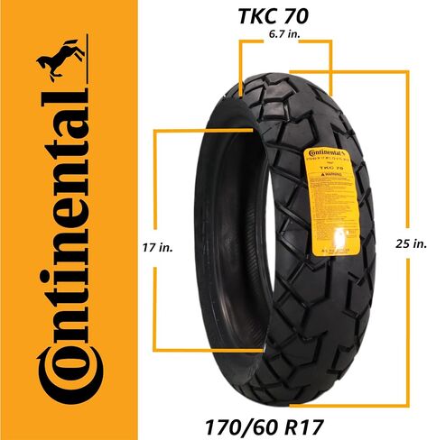 Continental TKC 70 170/60 R17 M/C (72V) TL إطار الدراجات النارية الخلفية-إطار جاهز للمغامرة للاستخدام على الطرق الوعرة على الطرق الوعرة-متينة ، متعددة الاستخدامات ، وعالية الأداء 170/60-17 in Saudi Arabia
