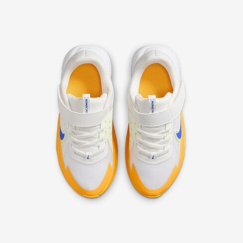 Nike Sonic Fly Little Kids' Running Shoes (FZ0016-100, Summit White/Volt Tint/White/Hyper Royal) in Saudi Arabia