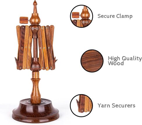 Ayan Handicraft Well Crafted Yarn Swift and Ball Winder Combo - Yarn Cake Winder, Yarn Winder and Swift, Yarn Winder Large Capacity (Rosewood Combo) in Kuwait