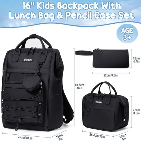 حقيبة الظهر Fimibuke للفتيات المدارس ، 4 أجهزة كمبيوتر مقاومة للماء حقائب الظهر مع علبة قلم رصاص وصندوق الغداء وحقيبة سماعة الأذن ، حقيبة الكتب المدرسية خفيفة الوزن لمراهقات Teen Girl Travel Middle School Student in Kuwait