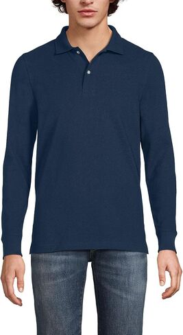 Lands' End School Uniform Young Men's Long Sleeve Mesh Polo Shirt in Kuwait