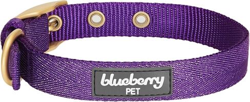طوق كلب قابل للتعديل بحجر الراين المتلألئ من Blueberry Pet مع مشبك معدني، وردي فرنسي، رقبة 9-12.5 بوصة، للسلالات الصغيرة in Kuwait