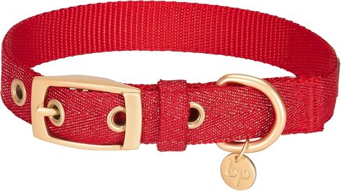 طوق كلب قابل للتعديل بحجر الراين المتلألئ من Blueberry Pet مع مشبك معدني، وردي فرنسي، رقبة 9-12.5 بوصة، للسلالات الصغيرة in Kuwait