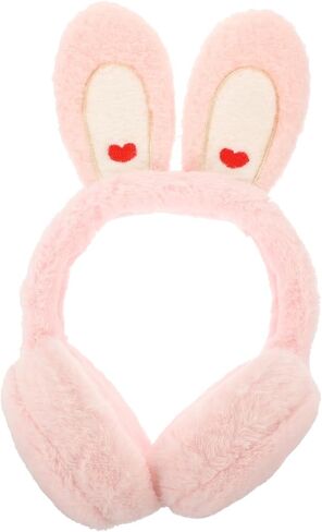 LIFKOME 1pc Boys and Girls Plush Ear Earmuff Cute Rabbit Ear for Girls Thick Fleece Lined for Outdoor Cold Weather Activities Light Pink in Saudi Arabia