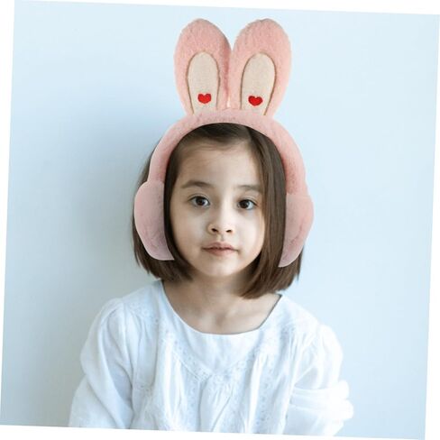 LIFKOME 1pc Boys and Girls Plush Ear Earmuff Cute Rabbit Ear for Girls Thick Fleece Lined for Outdoor Cold Weather Activities Light Pink in Saudi Arabia