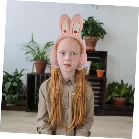 LIFKOME 1pc Boys and Girls Plush Ear Earmuff Cute Rabbit Ear for Girls Thick Fleece Lined for Outdoor Cold Weather Activities Light Pink in Saudi Arabia