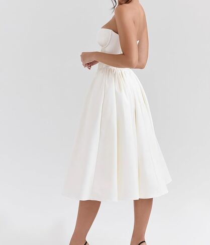 Women's Solid Color Sexy Strapless Maxi Dress Plus Size Tube Top Long Sundress Summer Tube Y2K Party Club Dresses in Saudi Arabia