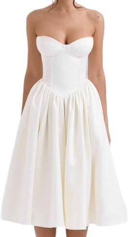 Women's Solid Color Sexy Strapless Maxi Dress Plus Size Tube Top Long Sundress Summer Tube Y2K Party Club Dresses in Saudi Arabia