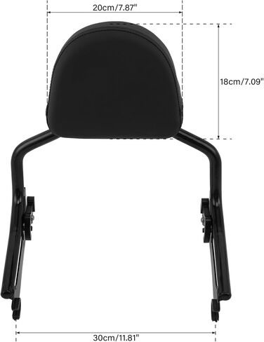 XMT-Moto مسند Backrest Barrest Sissy مناسب لـ BMW R18 2020-2024 ، R18 Classic 2021-2024 ، Black in Saudi Arabia