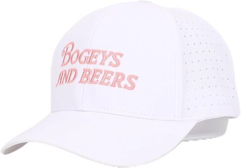 Bogeys and Beers Women's White Performance Golf Hat | Adjustable and Breathable | Funny Golf Hat in Saudi Arabia