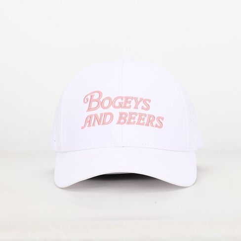 Bogeys and Beers Women's White Performance Golf Hat | Adjustable and Breathable | Funny Golf Hat in Saudi Arabia