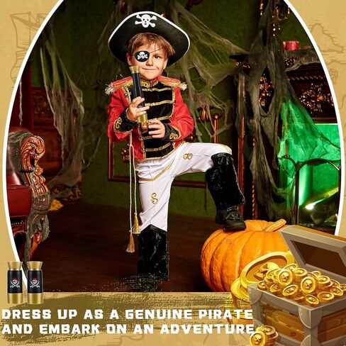 Libima 24 Sets Pirate Eye Patches and Telescopes Sets for Kids, Plastic Pirate Telescopes Pirate Patch Bulk Pirate Party Favors Kids Pirate Accessories for Halloween Pirate Theme Birthday Supplies in Kuwait