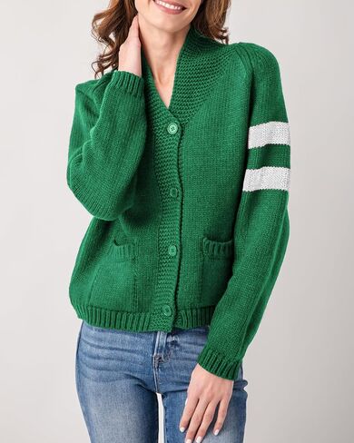 Women's American Flag Cardigan Long Sleeve Open Front Button Down Chunky Knit Varsity Sweater in Saudi Arabia