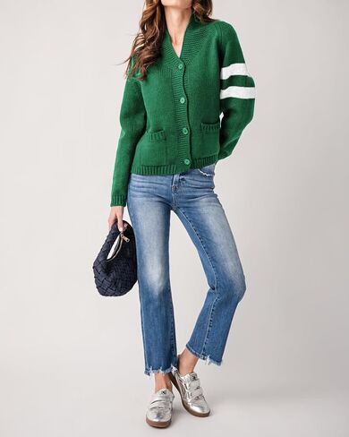 Women's American Flag Cardigan Long Sleeve Open Front Button Down Chunky Knit Varsity Sweater in Saudi Arabia