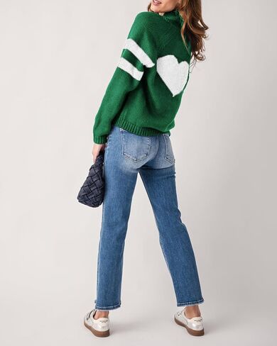 Women's American Flag Cardigan Long Sleeve Open Front Button Down Chunky Knit Varsity Sweater in Saudi Arabia