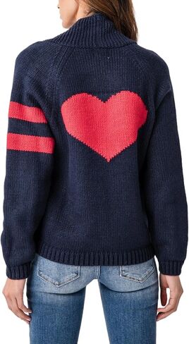 Women's American Flag Cardigan Long Sleeve Open Front Button Down Chunky Knit Varsity Sweater in Saudi Arabia
