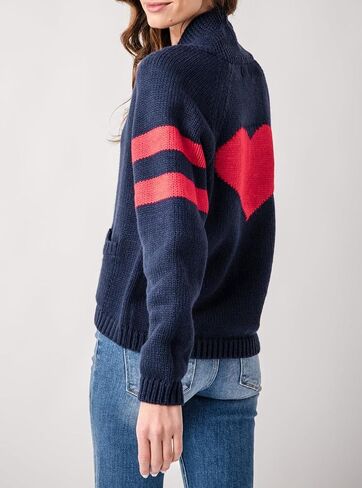 Women's American Flag Cardigan Long Sleeve Open Front Button Down Chunky Knit Varsity Sweater in Saudi Arabia