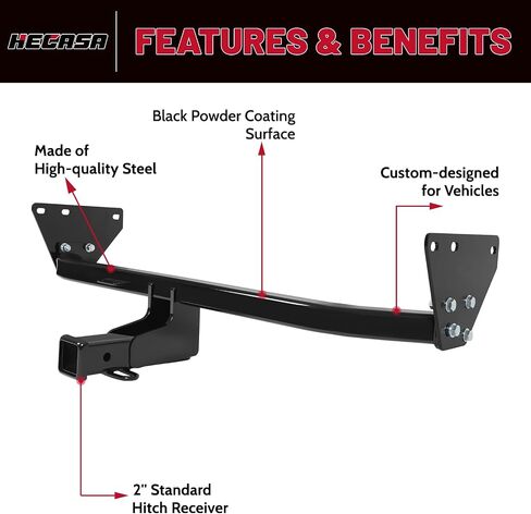 Hecasa Class 3 Trailer Hitch متوافق مع 2022-2023 Mitsubishi Outlander Tower Tow Hitch 2 بوصة المتلقي in Kuwait