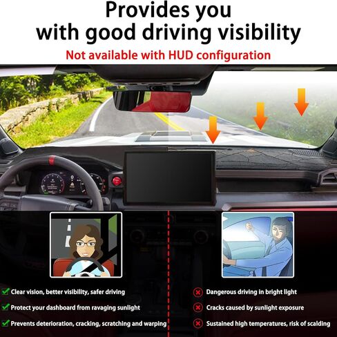 Dash Cover Mat for Toyota Tacoma Accessories 2024 2025 Dashboard Mat, Center Console Cover Sunshield Protector Pad, Dashboard Decorative Interior, UV Rays Protector Mat (Red Trim) in Kuwait