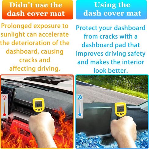 Dash Cover Mat for Toyota Tacoma Accessories 2024 2025 Dashboard Mat, Center Console Cover Sunshield Protector Pad, Dashboard Decorative Interior, UV Rays Protector Mat (Red Trim) in Kuwait