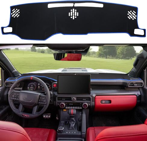 Dash Cover Mat for Toyota Tacoma Accessories 2024 2025 Dashboard Mat, Center Console Cover Sunshield Protector Pad, Dashboard Decorative Interior, UV Rays Protector Mat (Red Trim) in Kuwait