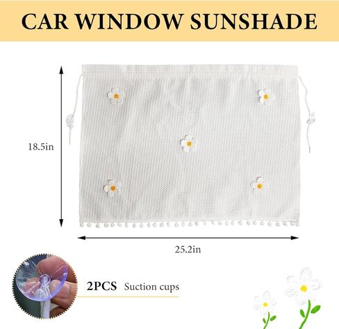 2pcs نافذة السيارة ظل أشعة الشمس ، 25.2 "x18.5 بوصة الستارة القطن ظلال نافذة مركبة للأطفال للأطفال in Saudi Arabia