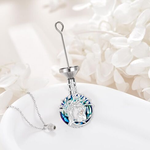 TOUPOP Cat Cremation Jewelry for Ashes Sterling Silver Cat Moon Urn Necklace that Hold Human Pet Ashes Memorial Keepsake Jewelry Gifts for Women Girls in Kuwait