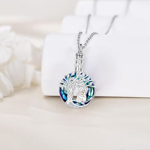 TOUPOP Cat Cremation Jewelry for Ashes Sterling Silver Cat Moon Urn Necklace that Hold Human Pet Ashes Memorial Keepsake Jewelry Gifts for Women Girls in Kuwait