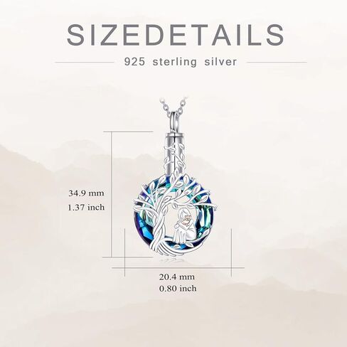 TOUPOP Cat Cremation Jewelry for Ashes Sterling Silver Cat Moon Urn Necklace that Hold Human Pet Ashes Memorial Keepsake Jewelry Gifts for Women Girls in Kuwait